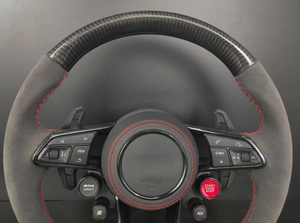 Cuero de Fibra de Carbono para Volante Personalizado con Costuras Rojas para <span class=keywords><strong>Audi</strong></span> A3/A4/A5/A6/S6/S8/<span class=keywords><strong>Q3</strong></span>/Q5/Q7/TT - Product Image 3