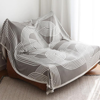Couverture tricotée style nordique pour la sieste, climatisée, pour bureau et canapé décontracté