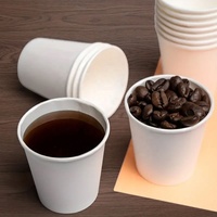 Gobelets à café en papier blanc biodégradable de qualité alimentaire, imprimés sur mesure, 8/10/12/16/22 oz, gobelets à emporter pour boissons chaudes, avec couvercles anti-fuite