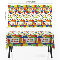 Nappe jetable en plastique imperméable grande taille pour fête d'anniversaire d'enfants, idéale pour les jeux de construction