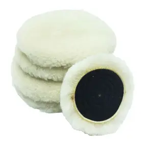 Tappetino lucidante per auto in lana naturale da 3 pollici tampone per la cura dell'auto per lucidare i cuscinetti in lana