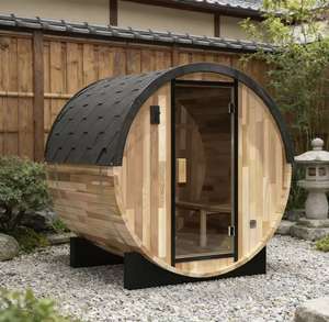 Sauna de Vapor para Relajación Post-Entrenamiento, Purificación de la Piel, Sauna de Barril de Madera Sólida Insonorizada de Cedro Rojo para la Limpieza Diaria del Cuerpo - Product Image 1