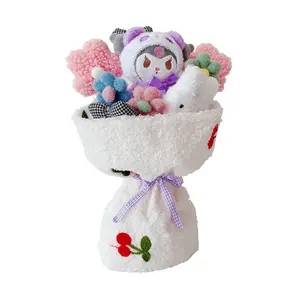 BoTu Cartoon My Melody Kuromi Plush Doll Flower Toy Bouquet Gift Box Valentine's Day Christmas Gi