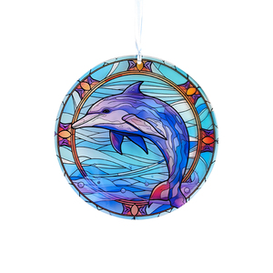 Adorno Colgante de Cristal Templado con Diseño de Delfín y Cinta, Regalos de Playa para Amigos, Decoración para Casa de Playa - Product Image 6