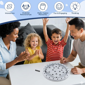 Jeu de société magnétique <span class=keywords><strong>2</strong></span> en <span class=keywords><strong>1</strong></span> : Échecs et Puzzle Corde – Portable, Stratégie, Casse-tête pour Enfants, Adultes, Famille, Voyage, Logique et Amusement - Product Image 3