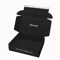 Boîte d'expédition en carton noir grand format pour vêtements, personnalisable avec logo imprimé, en carton ondulé pour l'emballage et l'expédition en gros