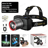 Lampe frontale portable super lumineuse, étanche IP65, avec zoom, détecteur de mouvement, LED rechargeable, alimentation USB, faisceau réglable 750-999M