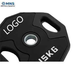 Disques de musculation noirs à dix côtés avec logo personnalisé pour haltères et entraînement de musculation - Product Image 3