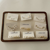Anting-anting Desain Niche Trendy 2024, Jarum Perak 925, Unik, Kecil dan Elegan, Set 6 Pcs untuk Wanita