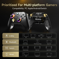 Control de Juego Inalámbrico EasySMX D05 para PC/Android//Joystick y Gatillos con Efecto Hall, Base de Carga con Vibración