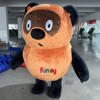 Costume de mascotte gonflable ours brun en peluche pour défilé, carnaval, publicité et événement