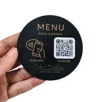 Étiquette personnalisée avec code QR, carte PVC avec menu NFC et puce NTAG215, communication RFID 13,56 MHz pour restaurant et magasin