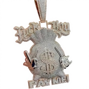 Starspire Jewels Custom Hip Hop Jewelry Iced Out Money Bag Pendant 3D Logo Design 925 Silver Moissanite Unisex Party Pendants - Product Image 3