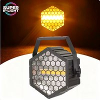 Projecteur de scène LED hexagonal vintage à tête unique 60W COB+RGBW, lumière auxiliaire DMX Strobe pour discothèque et mariage