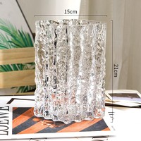 Vase en verre cristal coloré simple et luxueux, centre de table décoratif pour la maison, le bureau, l'arrangement floral