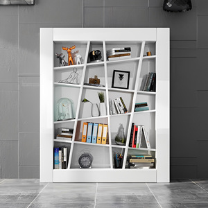 Armoire à dossiers irrégulière, élégante, laquée blanche, armoire de rangement de bureau, bibliothèque minimaliste moderne, armoire à dossiers créative - Product Image 3