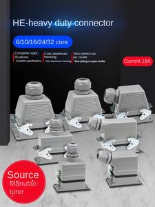 Conector de Alimentación Rectangular de Aluminio DIN de Alta Resistencia HE-6-10-16-24-32-48 Núcleos, Enchufe Industrial Impermeable para Aviación - Product Image 4