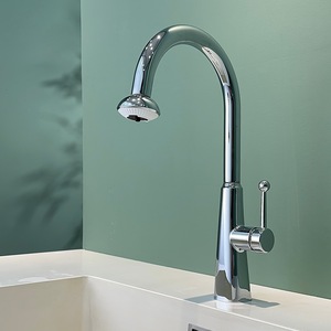 Milky White Kitchen Faucet Single Handle Pull Out Spray Deck Mounted Minimalist Style Ceramic Valve Core - Product Image 4