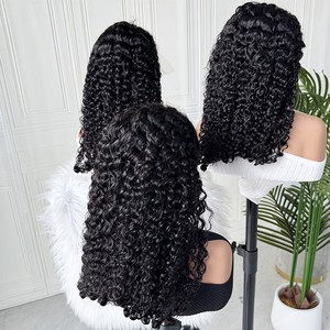 Burmese Curly Human Hair Lace <b>Wig</b> Natural Black Soft Defined Curls Pre Plucked Hairline Natural Look <b>Wig</b> - Product Image 4