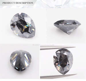 تيانيو مصنع الجملة 7*9 شكل الكمثرى رمادي الاصطناعية مويزانايت مفكوك - Product Image 5