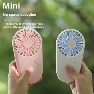 مروحة بلاستيكية صغيرة محمولة للاستخدام المنزلي قابلة لإعادة الشحن بثلاث سرعات USB - Product Image 1