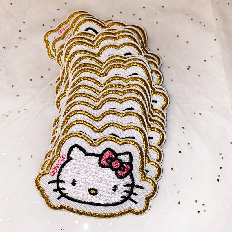 Free Sample Custom cartoon kitty cat embroidery with Phnom Penh patches