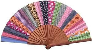 Abanico de Lujo de Hierro y Madera con Pintura y Tela - Product Image 3