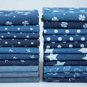 Falda de vestir informal para jóvenes, tela vaquera fina de lujo con estampado Digital de estrellas y lunares lavados, 100% de algodón - Product Image 3