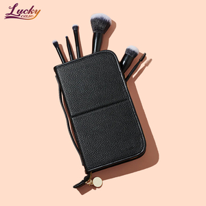 PU makyaj seyahat çantası makyaj fırçaları için yüksek kaliteli fırça çantası masaüstü kullanımı için katlanabilir kozmetik fırça kılıfı - Product Image 1