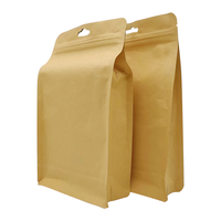 Papier kraft debout marron doublé de papier d'aluminium sac en papier personnalisé emballage en papier recyclé écologique