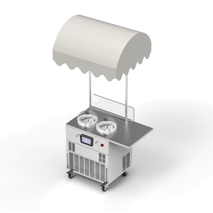 Gelato Pro V2 Chariot Commercial Professionnel pour la Production de Glaces, <span class=keywords><strong>2</strong></span> Saveurs, Yaourt, Sorbet, Congélateur par Lots, Refroidissement par Air, <span class=keywords><strong>2</strong></span> Poudres Glacées, Eau - Product Image 1