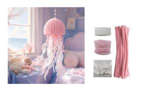 Kit de Bricolage <span class=keywords><strong>VOSAN</strong></span> pour Créer Votre Propre Ornement Suspendu en Forme de Méduse, en Fil Rose, pour Décoration de Chambre d'Enfant, Sans Piles Requises - Product Image 3