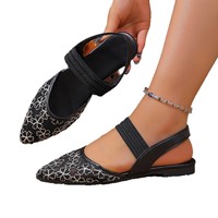 Sandales plates pour femmes de style féerique d'inspiration française, nouvelle collection printemps/été, en maille respirante avec dentelle