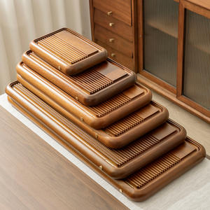 Bandejas de té de madera maciza de palisandro, bandejas de té sencillas para el hogar, bandejas de madera para servir té y pequeñas mesas de té están disponibles en stock. - Product Image 3