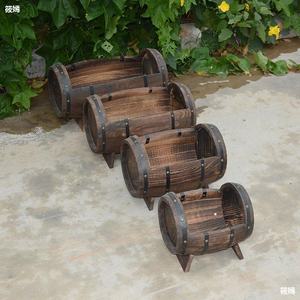 Grands pots à arbres de jardin d'extérieur, jardinage au whisky, plantes <span class=keywords><strong>en</strong></span> bois, <span class=keywords><strong>pot</strong></span> à fleurs, baril <span class=keywords><strong>en</strong></span> bois, jardinière - Product Image 2