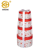 Ensemble de boîtes cadeaux en papier rigide circulaires avec couvercle recyclable - Réutilisables pour les anniversaires, les mariages, les anniversaires de mariage et Noël
