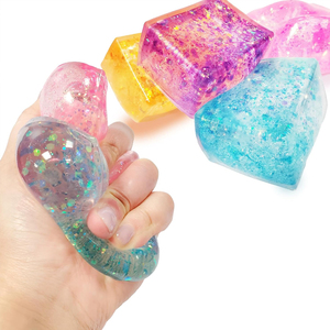 Juguete Antiestrés de TPR con Purpurina de Maltosa, Colorido, en Forma de Tofu, para Aliviar la Presión y Hacer Ejercicio con las Manos, Regalo Promocional para Niños - Product Image 1