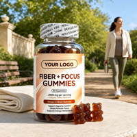 Complément alimentaire en fibres à mâcher sans gluten, sans gélatine, sans OGM, saveur naturelle, Gummies Daily Fiber Focus