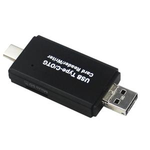 Yc320 OTG 3in1 đầu đọc thẻ Loại C phiên bản 3.0 USB Micro USB 2.0 Combo để 2 khe cắm TF SD Đầu đọc thẻ màu đen tốc độ cao Bộ chuyển đổi Hub - Product Image 4