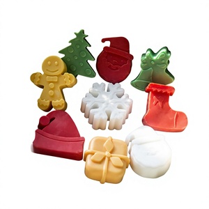 Savons Artisanaux de Noël en Barre, Mini Coffret Cadeau Flocon de Neige, Motif Bonhomme en Pain d'Épices et Arbre, Savons Parfumés à la Rose pour le Contrôle du Sébum - Product Image 6