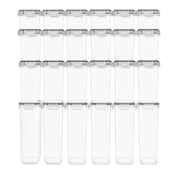 Ensemble de 24 pots et boîtes de rangement hermétiques en plastique pour sucre, farine, aliments secs, céréales, organiseurs de cuisine, contenants de stockage alimentaire