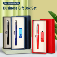Juego de regalo de oficina Bolígrafo + mini unidad flash USB logotipo personalizado CLE pen drive 32GB 16GB USB memory stick u disk