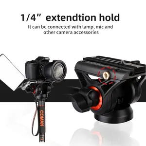 Monopod Coman DK327AQ5S Camera Sports Photography Series Aluminium Video Monopod With Fluid Head