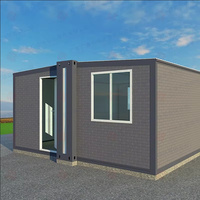 Maison conteneur préfabriquée de luxe pliable et portable de 20 pieds à double aile, extensible, pour hôtel
