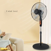 Ventilateurs de sol en gros 220V Chambre à coucher Moderne Ménage Support Oscillant 16 pouces Contrôle mécanique avec 3 vitesses