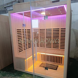 Precio de fábrica Sala de sauna Sauna de vapor Capacidad de bañera de hidromasaje Diseño moderno con luces Bañera de madera de cedro rojo Madera al aire libre - Product Image 3