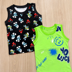 Camisetas sin Mangas Estampadas Unisex para Niños de 6 Años, Material de Algodón Transpirable, Lote de Ropa al por Mayor - Product Image 1