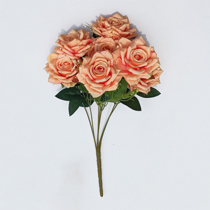 Gran oferta <span class=keywords><strong>2023</strong></span>, decoración <span class=keywords><strong>de</strong></span> bodas para el hogar, flores artificiales <span class=keywords><strong>de</strong></span> tacto Real, rosas rojas - Product Image 4