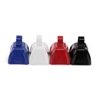 Cloche de boucher traditionnelle de 3 pouces pour événements sportifs et de course, avec logo personnalisé imprimé en sérigraphie, en fer peint, avec poignée, pour fêtes et événements sonores, vente en gros