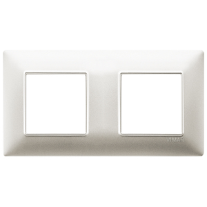 Plaque d'interrupteur double Vimar nickel mat 2 modules 80x20mm - Product Image 1